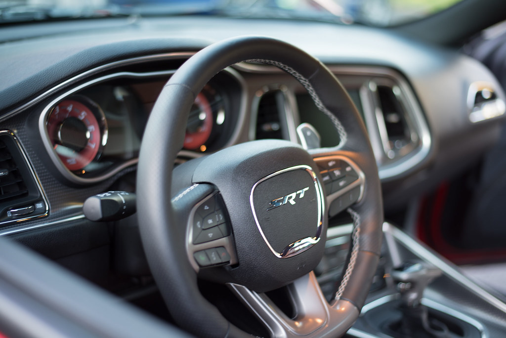 SRT badge on the wheel of a dodge SRT hellcat